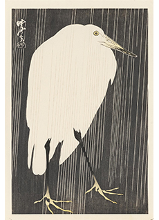 Crane With Falling Rain by Kawanabe Kyosai
